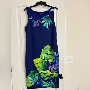 BOLD elements Blue Tropical Print Midi Dress